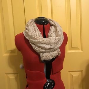 Cream lace infinity scarf